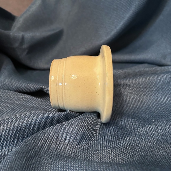 Artisan Pottery French Butter Crock Textured Buttercream Yellow Glaze Signed - Picture 5 of 11